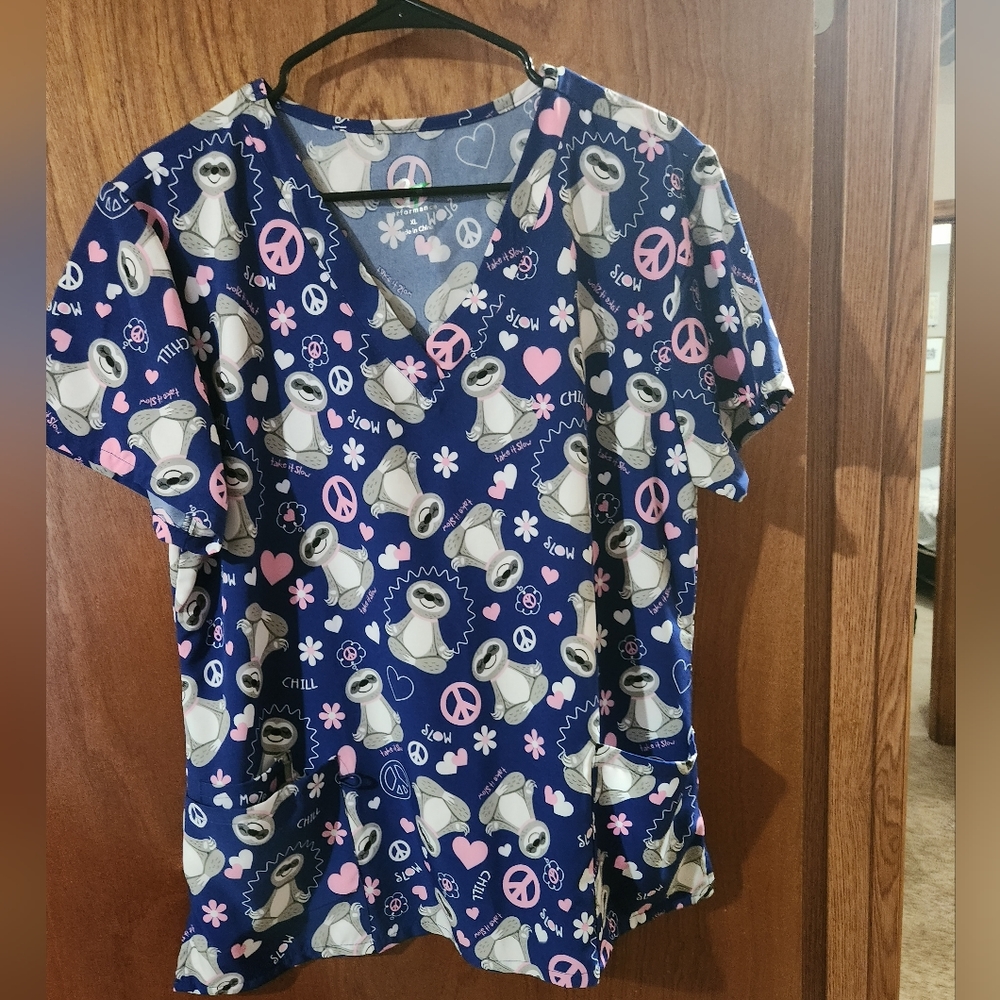 Sloth scrub top